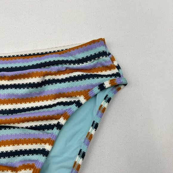 L*Space Women’s Frenchie Bikini Bottoms Multicolor Stripes Size XL New - Picture 2 of 9